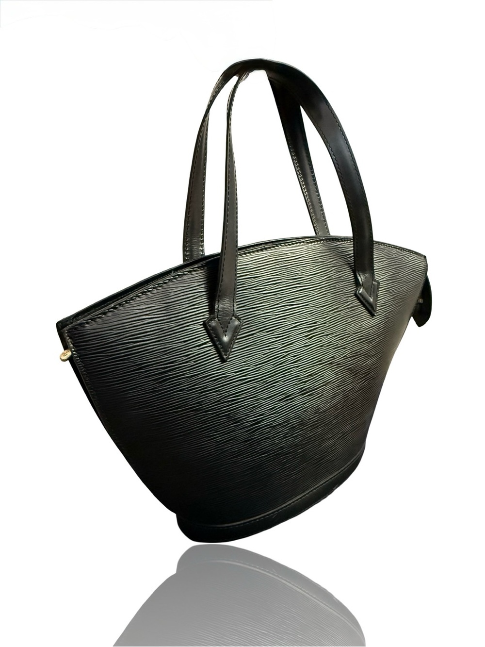 Louis Vuitton Epi Saint Jacques PM Black Epi Leather Tote Bag Vintage Authentic - Picture 17 of 17